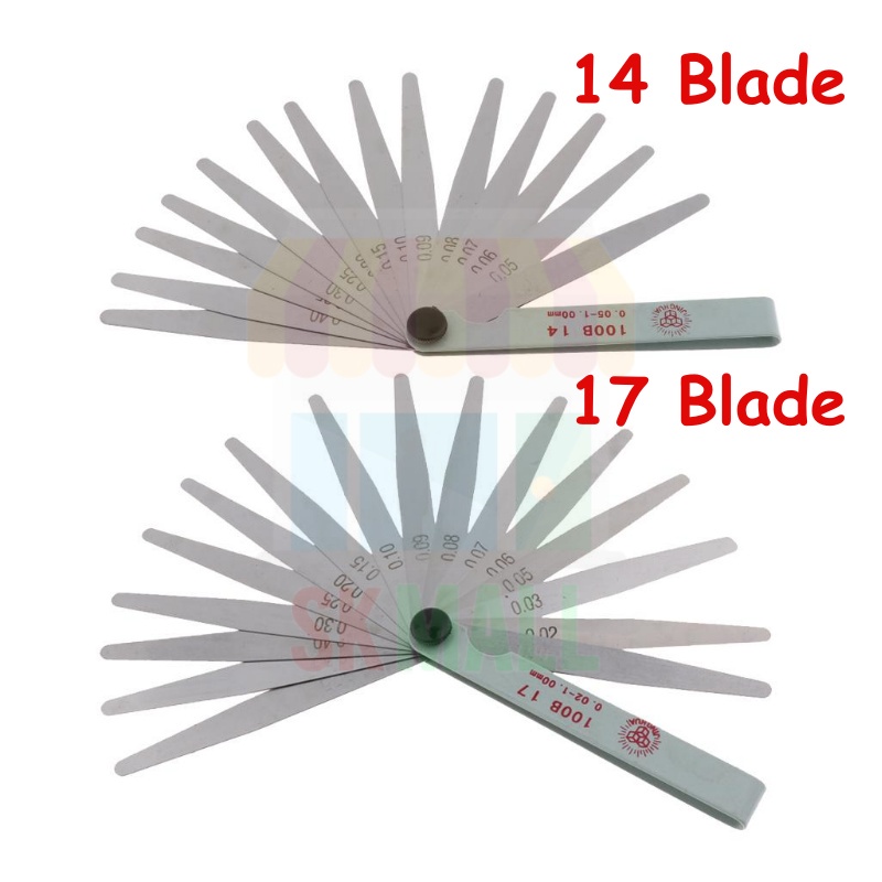 14 / 17 Blades Metric Feeler Gauge Polished Steel Thickness Measurement