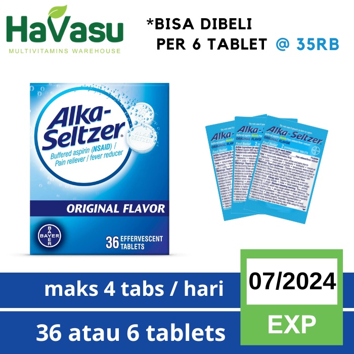 Alka Seltzer Original Headache Stomach Bloating Ulcer Hangover Shopee