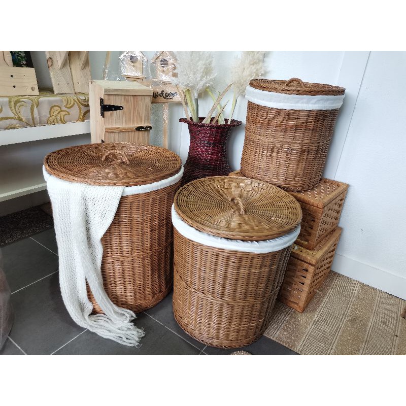 Medium Size Rattan Basket Mapel Colour Shopee Malaysia