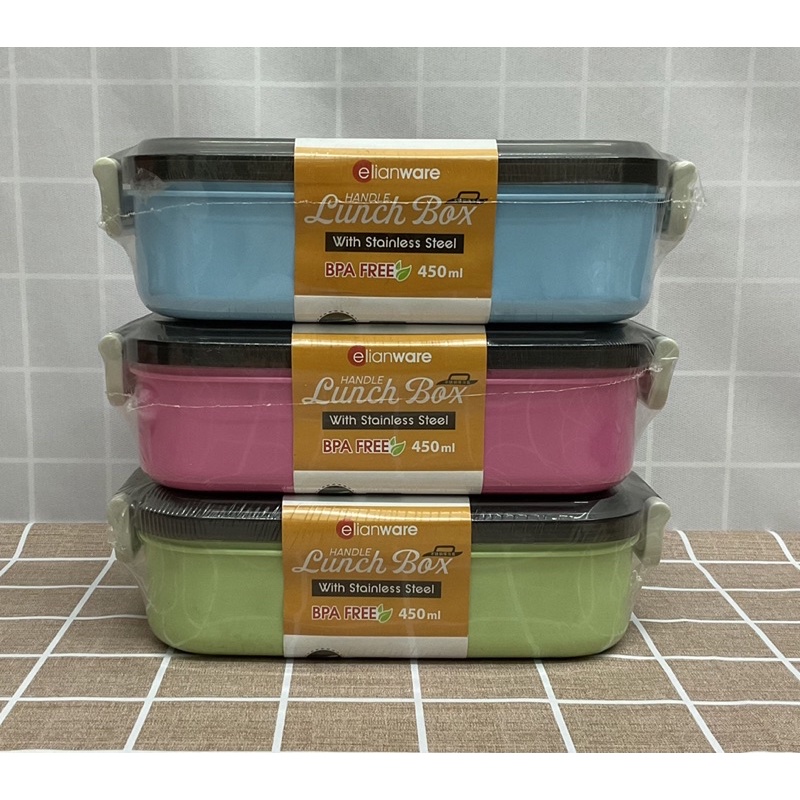 [Ready Stock] Elianware 304 Stainless Steel Lunch Box with Handle