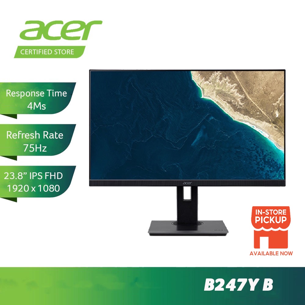 ACER B247YB / B247Y B 23.8" FHD IPS 75HZ ADAPTIVE SYNC LED MONITOR ...