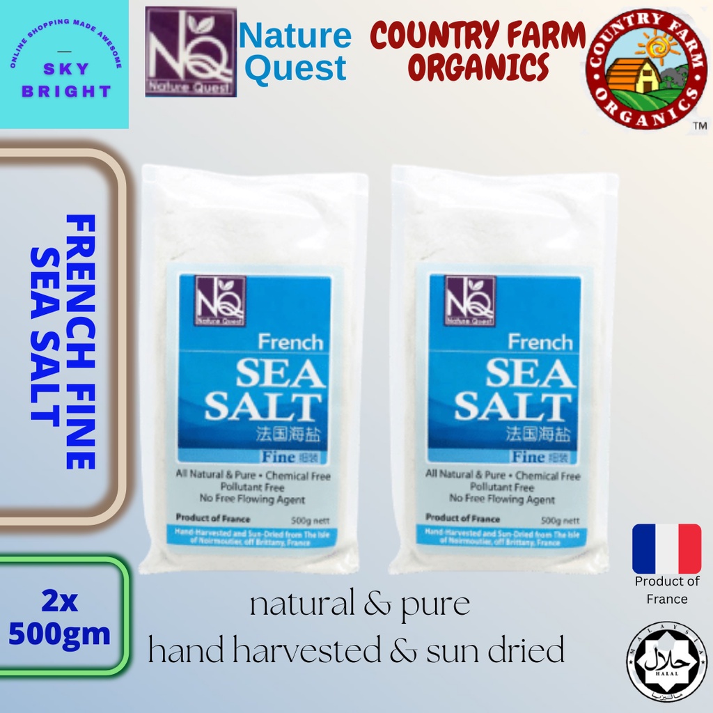 [HALAL] Nature Quest 100% Natural & Pure French Fine Sea Salt 500g, 2 ...