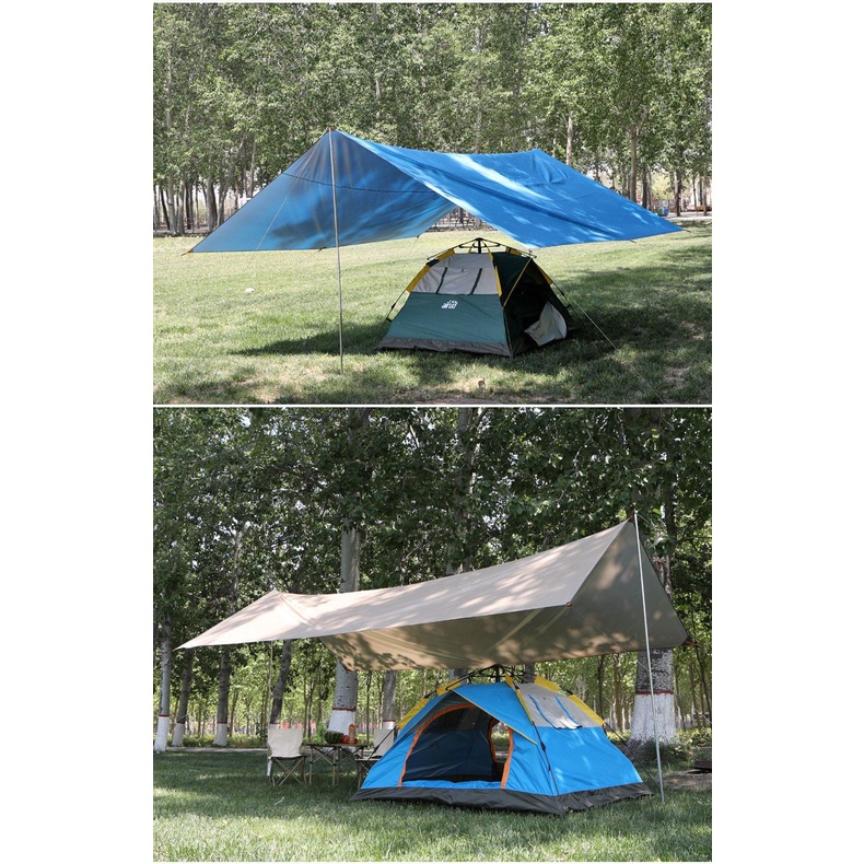 Flysheet Camping Size 4.5m x 6m (Free 2 x Pole 2.3m) Shopee Malaysia