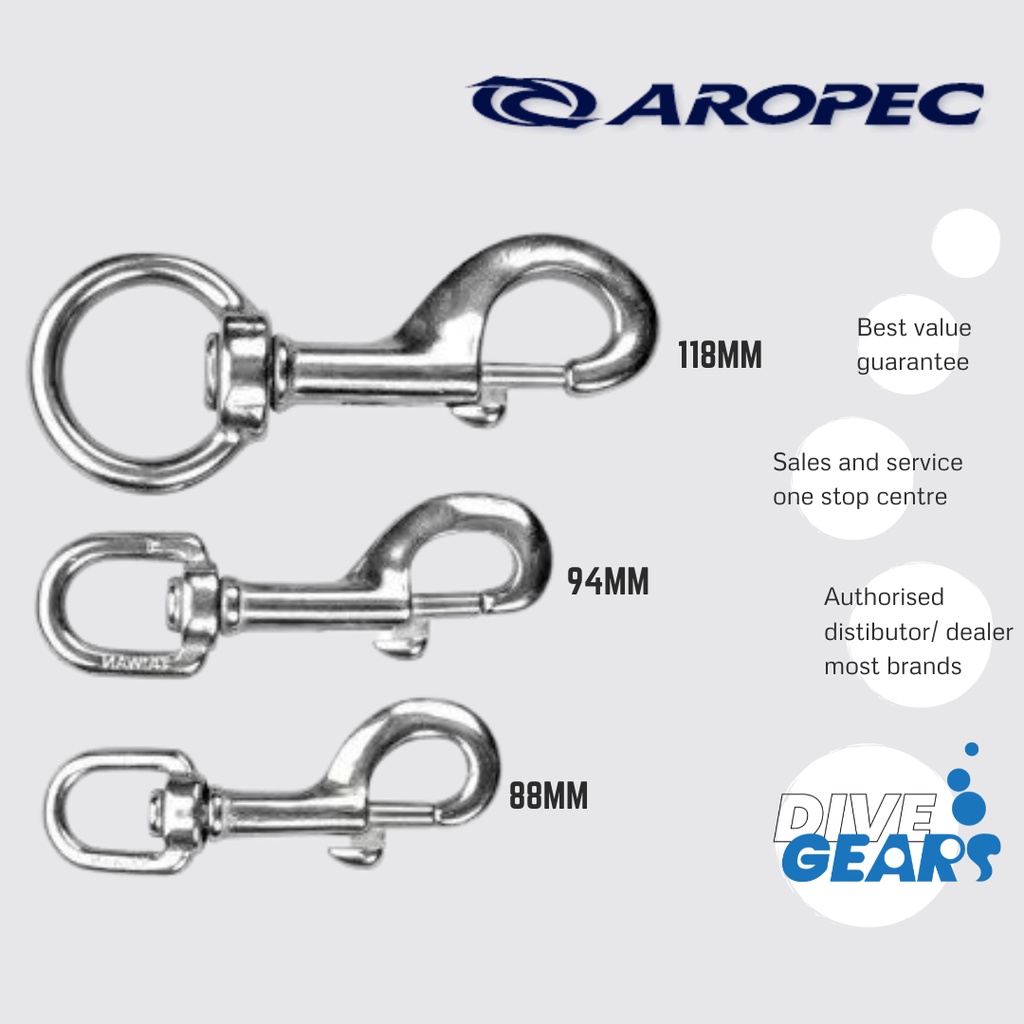 Aropec 316 Stainless Steel Bolt Snap Hook Clip Diving Hook BCD