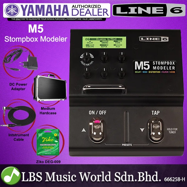 Line 6 M5 Stompbox Modeler Guitar Pedal with Over 100 Effects, Tuner, and Tap Tempo (M 5)