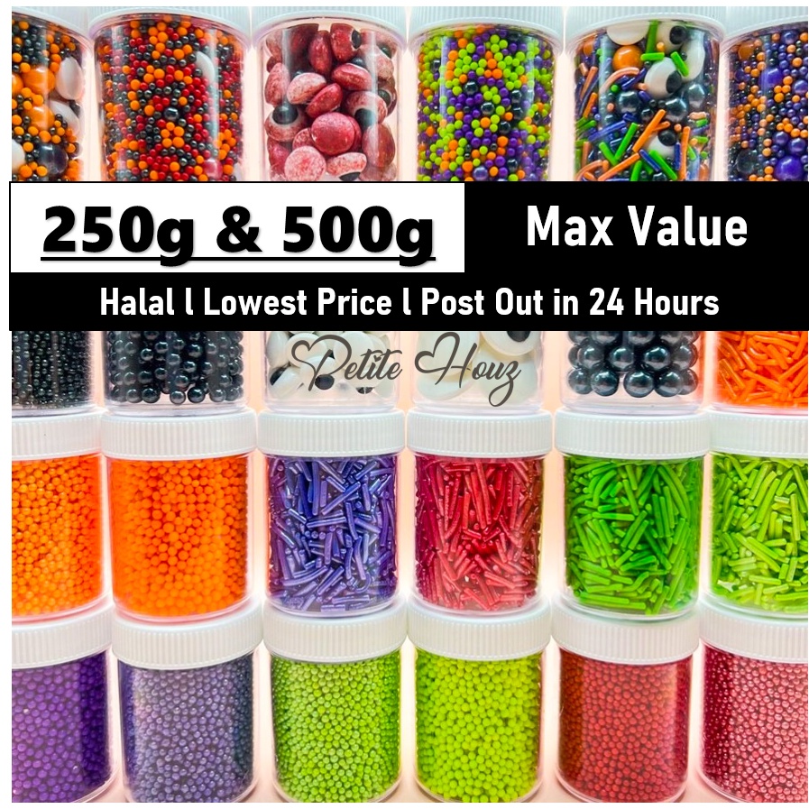 [250g/500g] Cheapest HALAL Edible Halloween Theme Sprinkles Cake Sugar