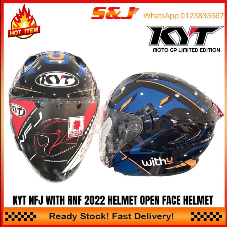 KYT NFJ WITH U 2022 HELMET OPEN FACE HELMET KYT HELMET NFJ MOTOR GP