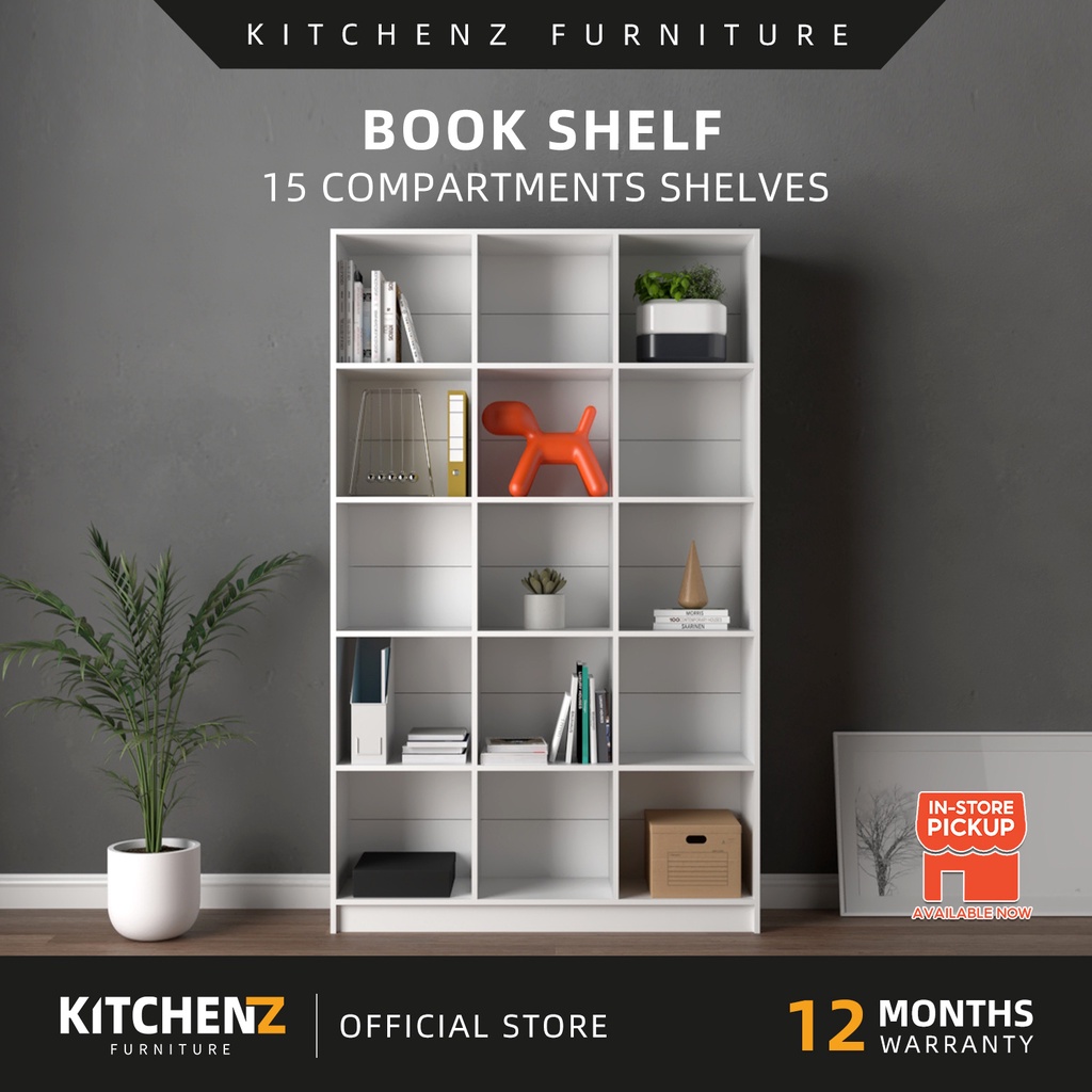 KitchenZ Book Shelf Rack Divider Cabinet with 15 Compartments 1004 ...