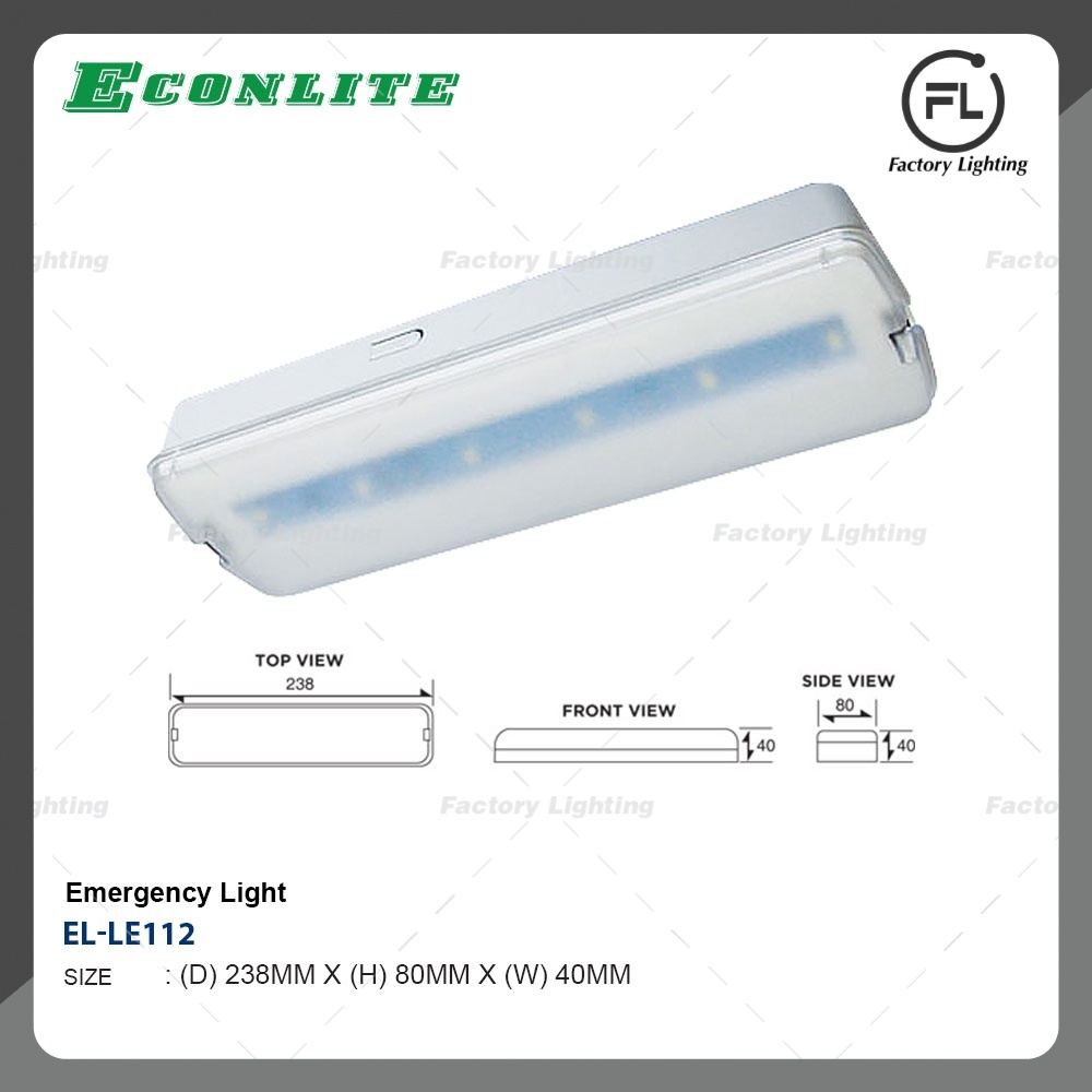 ECONLITE EMERGENCY LIGHT / EMERGENCY FITTING LED HIGH EFFICIENY LE 112