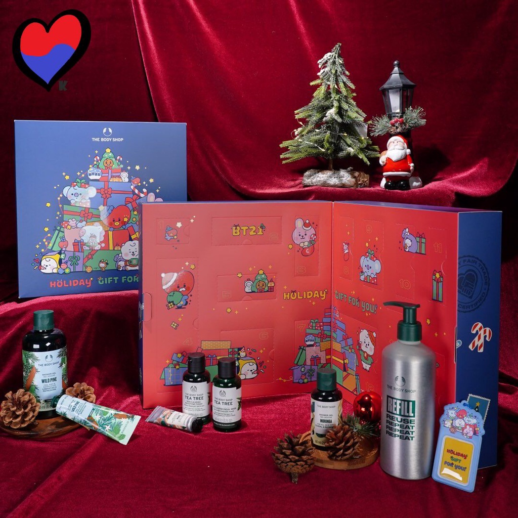 The Body Shop X BT21 2022 Holiday Christmas Advent Calendar Shopee Malaysia