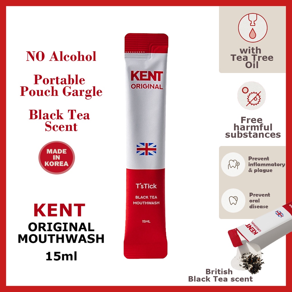 [KENT ORIGINAL] Black Tea Pocket Mouthwash 15ml [Trial Kit] No Alcohol