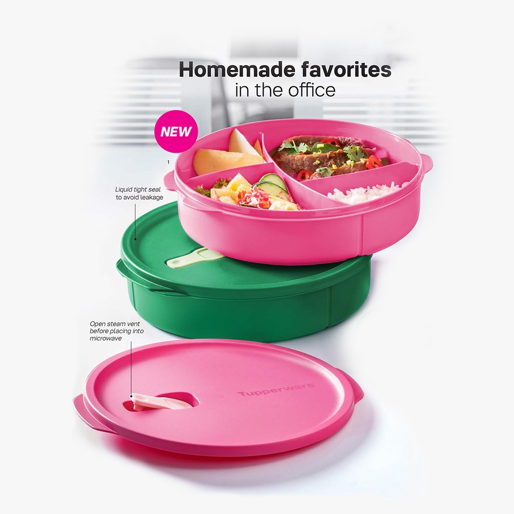 Tupperware Microwaveable Divided Lunch Bowl 830ml/ Reheatable Lunch Box