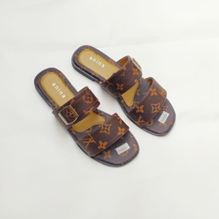 LOUIS VUITTON Calfskin Padded Nylon Monogram Paseo Flat Comfort