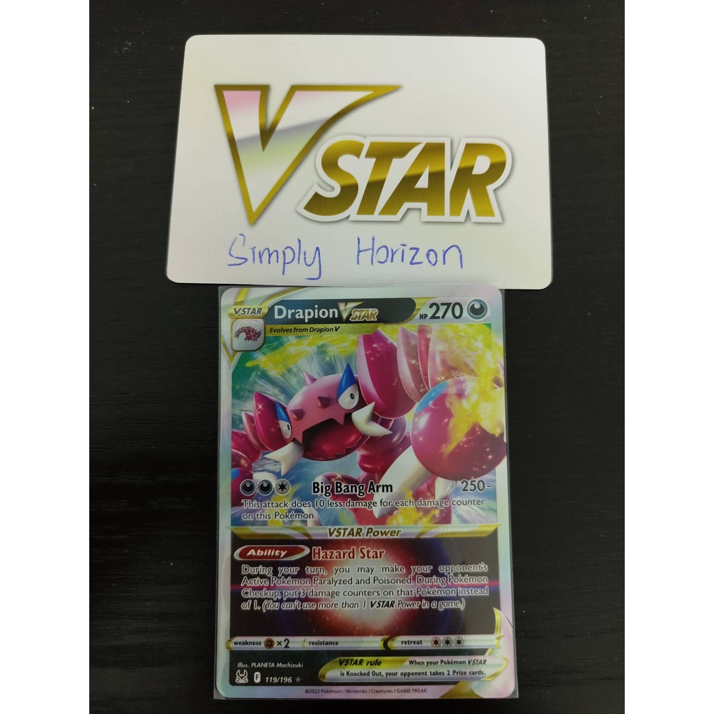 Pokemon TCG Card Drapion Vstar 119/196 Ultra Rare Shopee Malaysia
