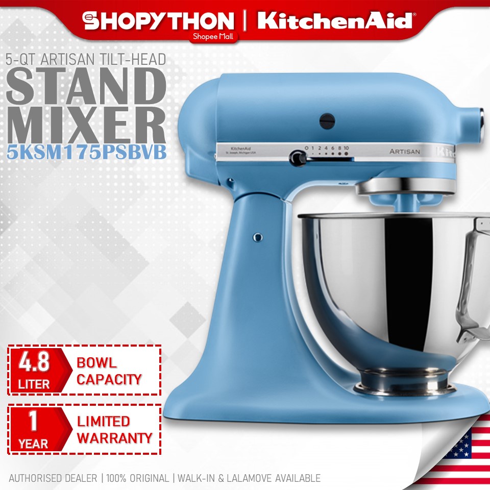 KITCHENAID 5Quart Artisan TiltHead Stand Mixer 5KSM175PSBVB Blue Velvet (4.8L/300W) Kitchen