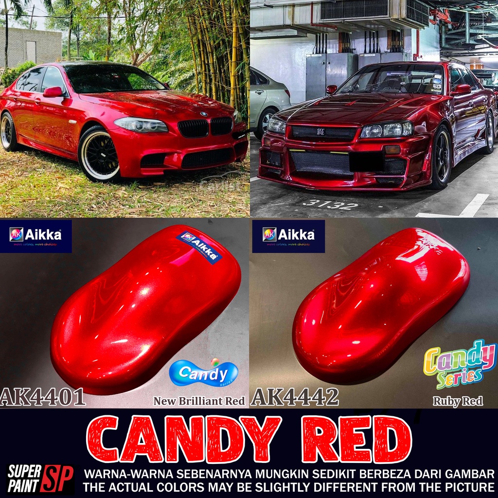 [ Candy Red ] Aikka AK4405 / AK4442 Candy Series Merah Candy Brilliant