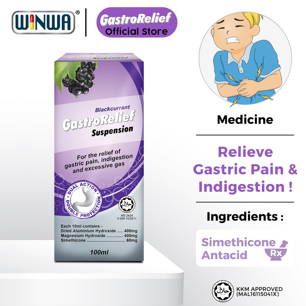 GastroRelief Antacid Chewable Tablet / Suspension (Blackcurrant) For