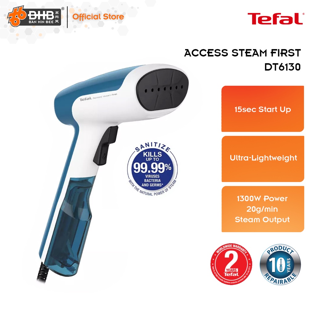 Tefal DT6130 Access Steam First Handheld Garment Steamer 1300W (Garment