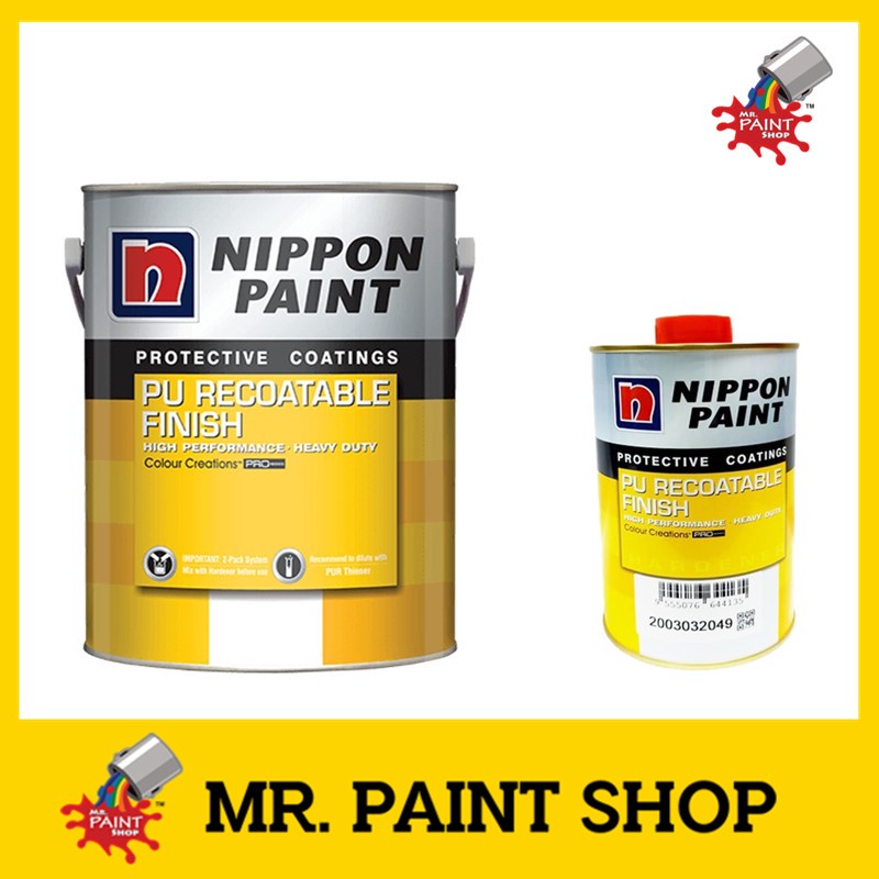5L SET NIPPON PAINT PU RECOATABLE FINISH (GLOSS) (+ HARDENER) BS218