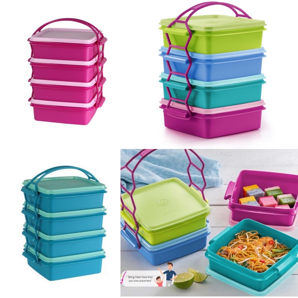 Authentic Tupperware Small Goody Box with Cariolier (790ml x 4pcs ...