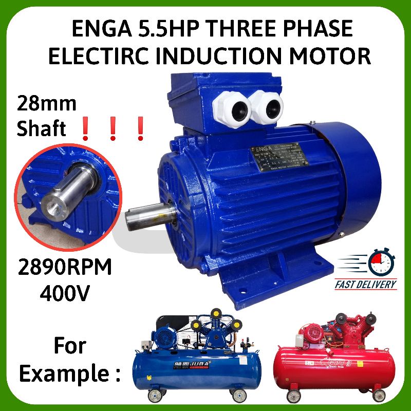 ENGA 5.5HP Three Phase Electirc Induction Motor 2890RPM | Shopee Malaysia