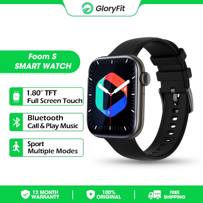 GloryFit 2022 Foom S Bluetooth Call Men Women Watch Spin Button Waterproof Smart Watch For