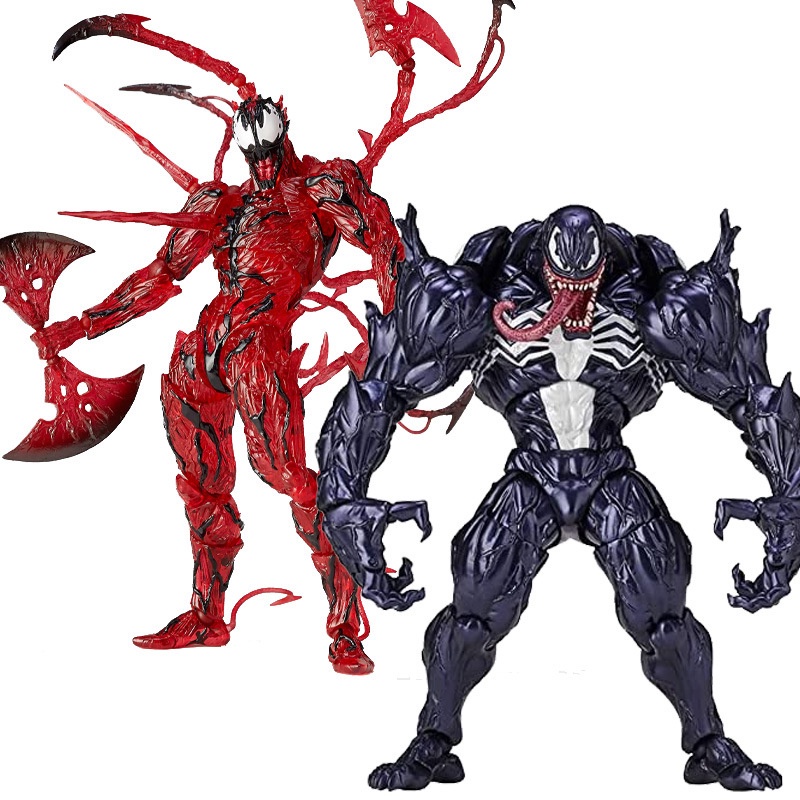 Marvel Venom Carnage Anime Figure Toys 18cm Movie Venom 2 Carnage Bjd Figure Model Collection Toys Christmas Gift For Children