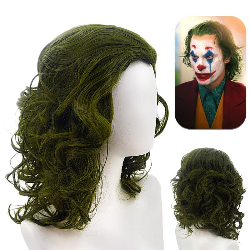 Joker Wig Clown Joaquin Phoenix Arthur Fleck Cosplay Party Prop Green Hair