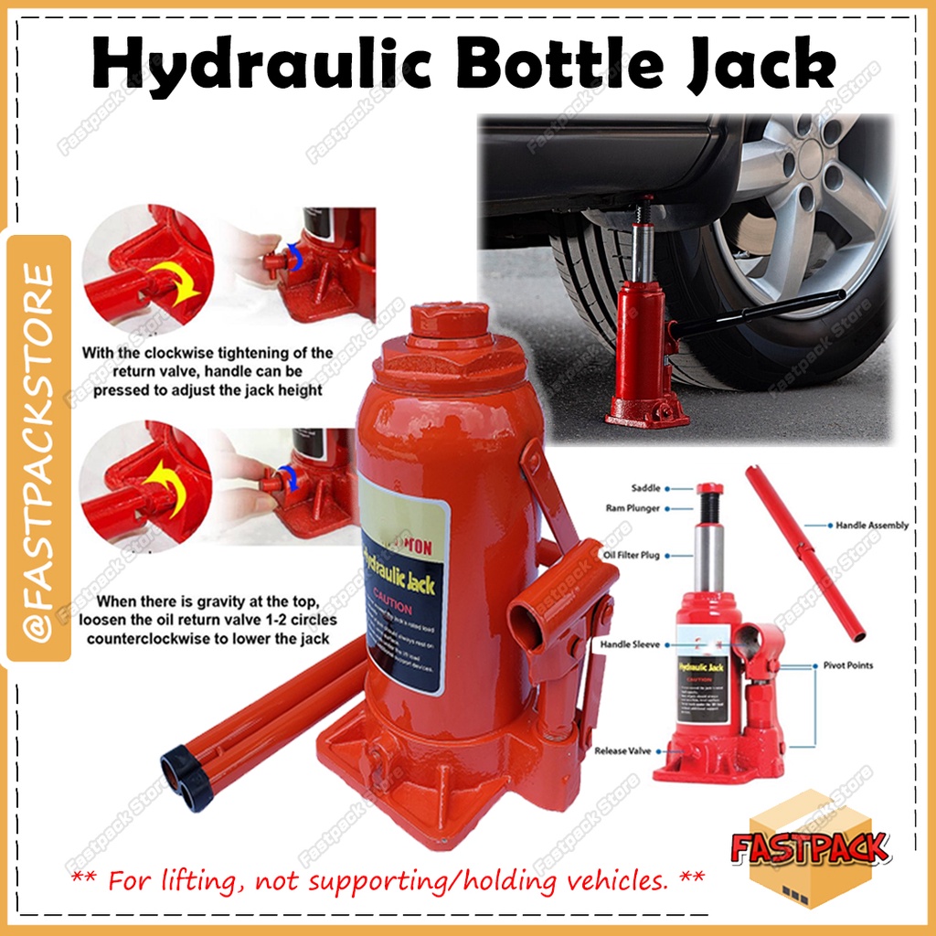Heavy Duty Car Hydraulic BOTTLE Jack Lifting Garage Stand Emergency Vehicle Tool Jek Hidraulik