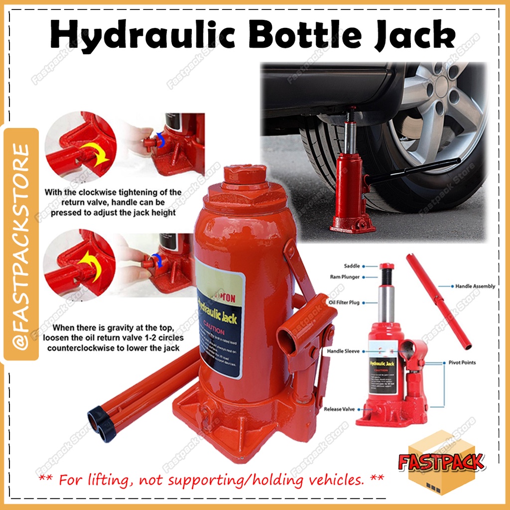 Heavy Duty Car Hydraulic BOTTLE Jack Lifting Garage Stand Emergency ...