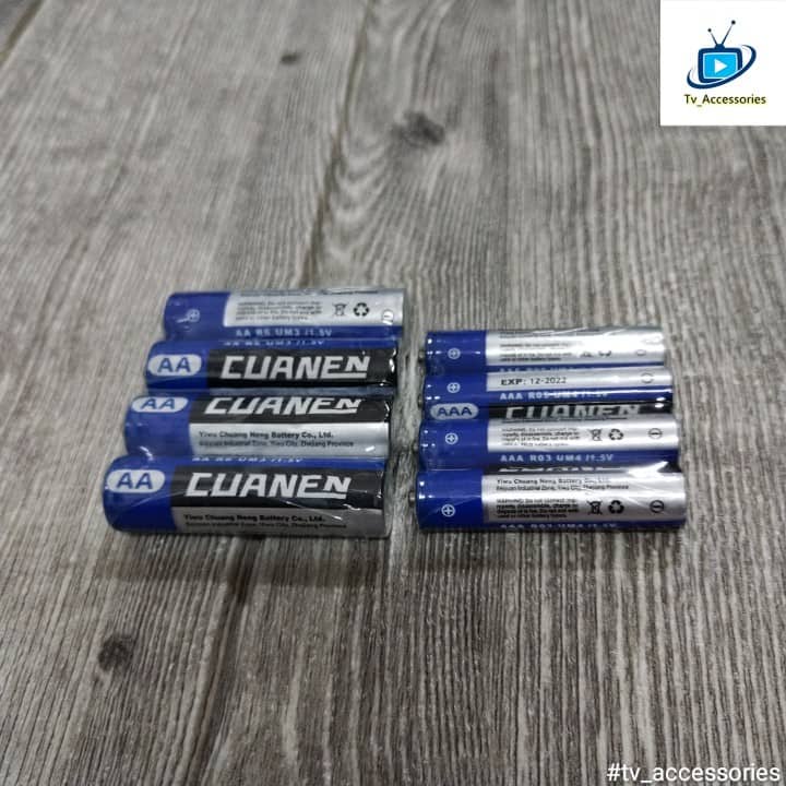 4pcs battery of remote control tv / bateri remote control tv boxes / dvd controller bateri AAA/AA double A / triple A