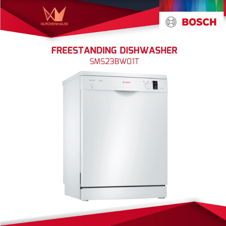 BOSCH Freestanding Dishwasher 60cm SMS23BW01T Series 2 / Mesin Pencuci Pinggan & Mangguk SMS-23BW01T / KUTCHENHAUSS