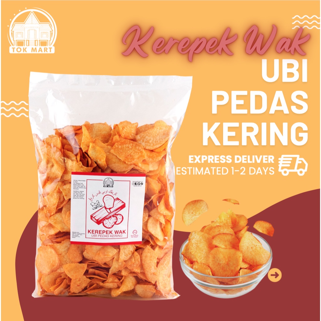 Kerepek Ubi Pedas Kering Wak Original Tokmart 500gm Shopee Malaysia