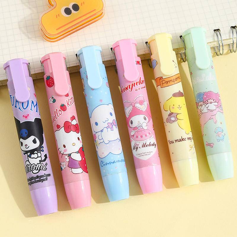 2022 Sanrio Cute pattern Pen type retractable erasers Children student ...