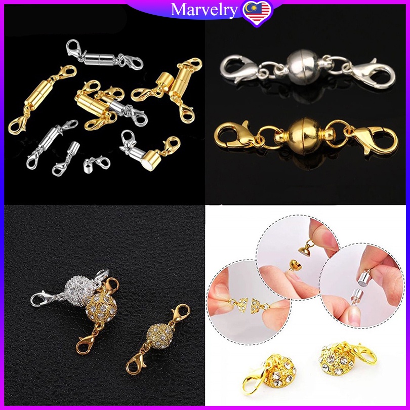 【Ready Stock KL】Necklace Bracelet Connector Buckle Silver Gold Connector Hook Magnetic Clasps Magnet Mask Extender Chain