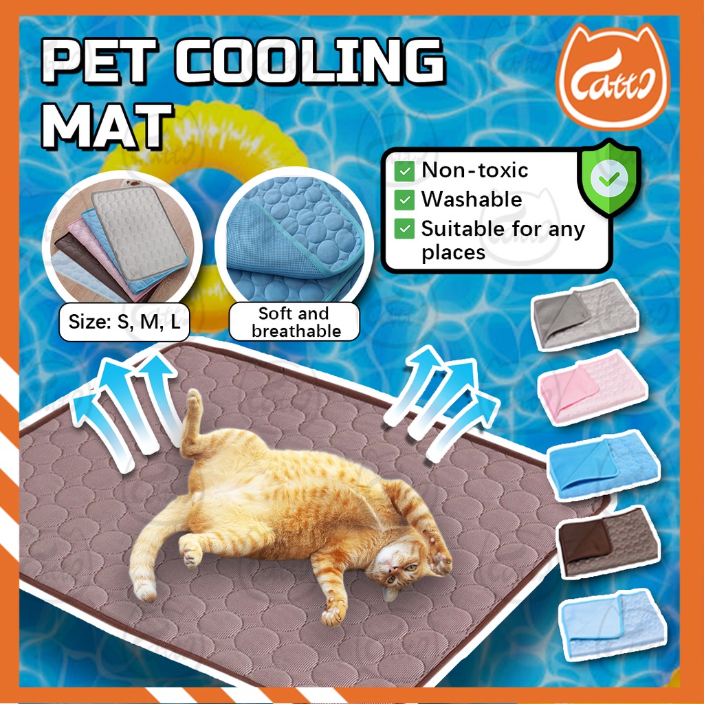 CATTO Dog Cat Summer Cooling Mat Dog Cat Bed Pad Blanket Sofa Washable Cushion Ice Silk Carpet Pet Bed Gel Bed Tilam Dog