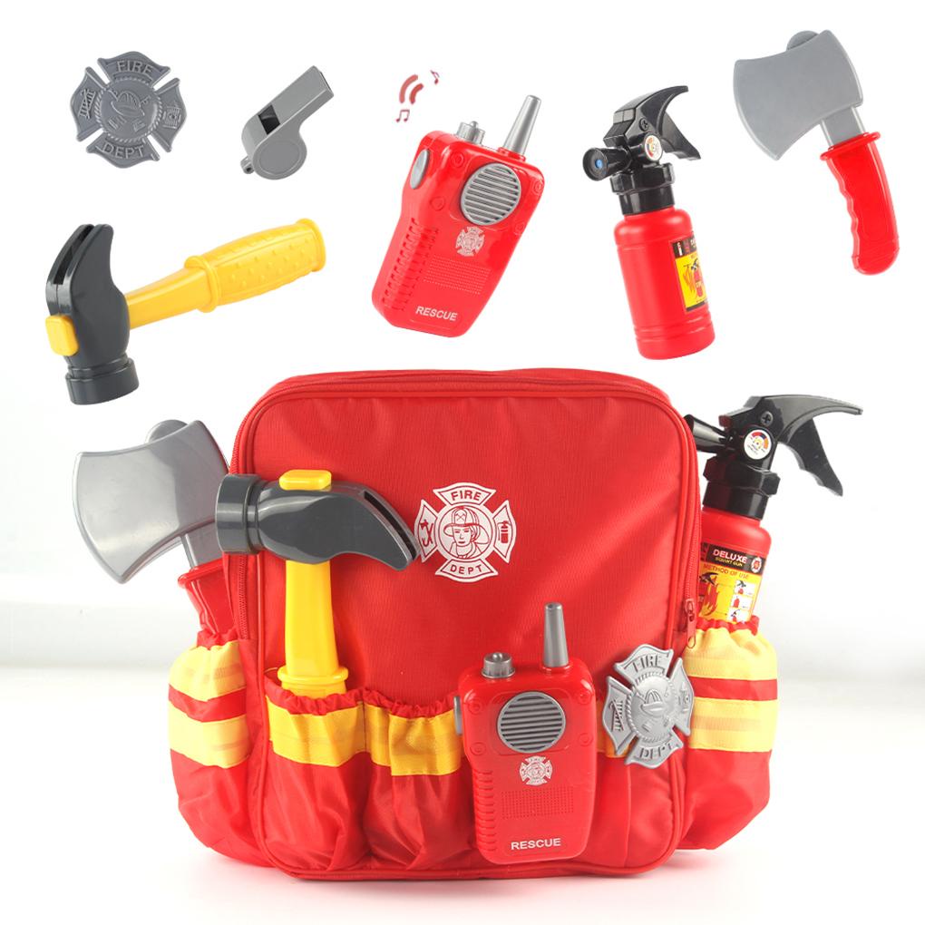 【Choo】1 Set Firefighter Tools Toy Exquisite Realistic Fireman Props Firemen Equipment Props Role-playing Plaything Children Playthings