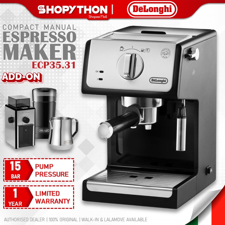 DELONGHI Manual Coffee Machine ECP35.31 (1.1L/1100W) Compact Espresso