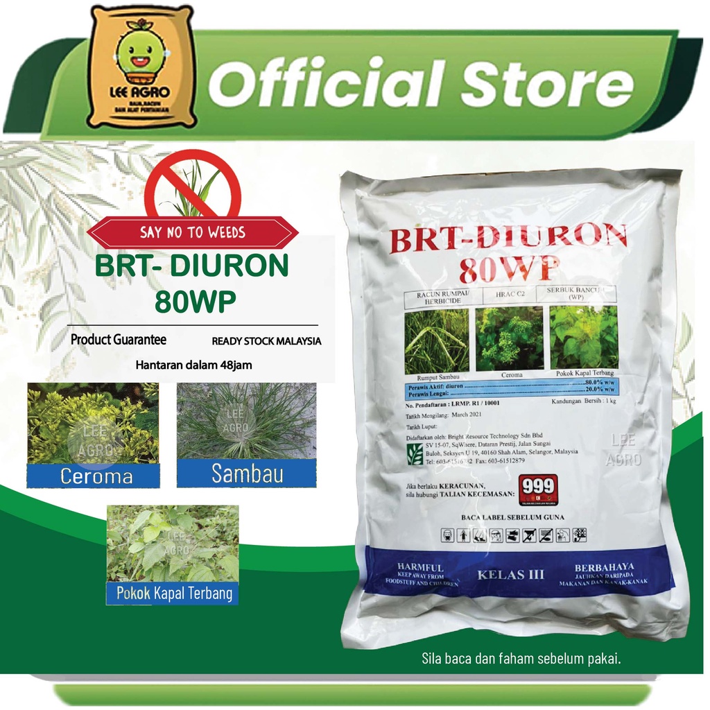 Brt Diuron 80wp 1kg Sama Hextar Farmuron Ancom Halex Bm Racun Rumput