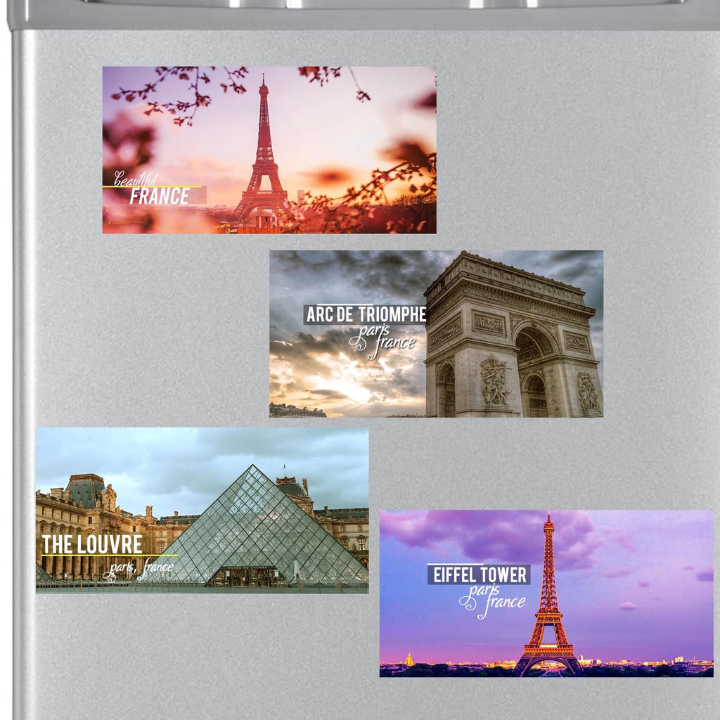 Eiffel Tower Paris France Gift Souvenir Fridge Magnet Sheet 10 cm x 5 cm