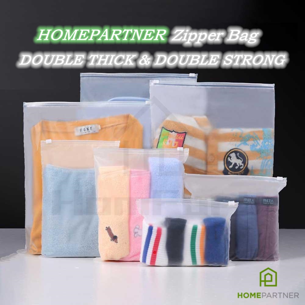 Commodity packaging bag Frosted Zipper Bag Matte Clothes Storage Transparent Bag Waterproof Transparent Travel