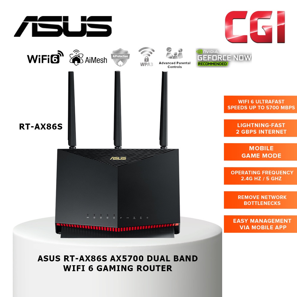 Asus RT-AX86S AX5700 Dual Band Wifi 6 Mesh Wifi Mobile Game Mode ...