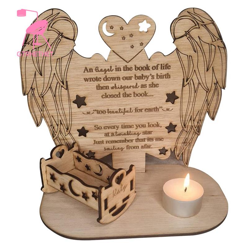 Christmas Remembrance Candle Ornament to Remember Loved Ones, Personalised Wooden Candle Holder Merry Xmas Memory