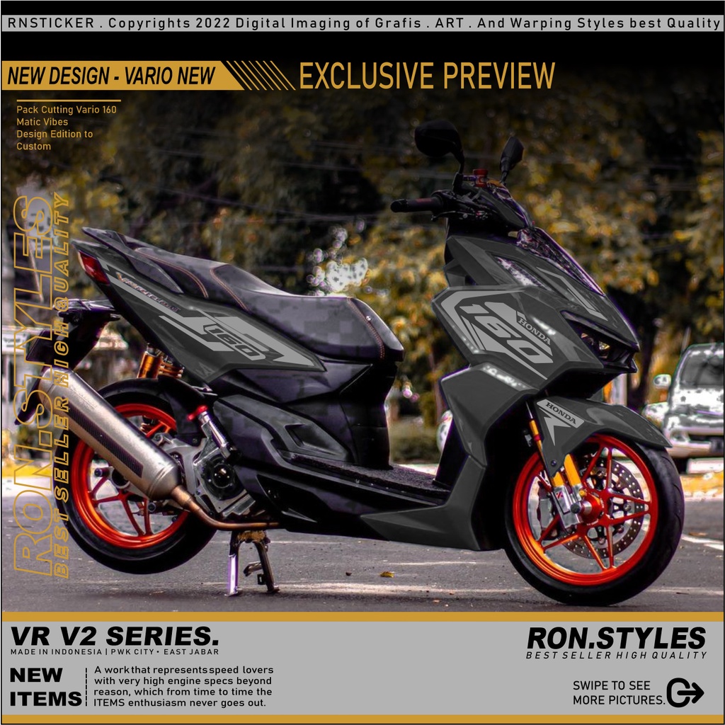 HITAM V2 CUTTING STRIPING VARIO 160 2021-2022 STRIPING Variation VARIO NEW 160 CUTTING Sticker VARIO 2022 Sticker VARIO NEW 160 Black DOF Sticker BODY VARIO 160 LIS BODY VARIO 160 STRIPING Variation VARIO 160 NEW DESIGN