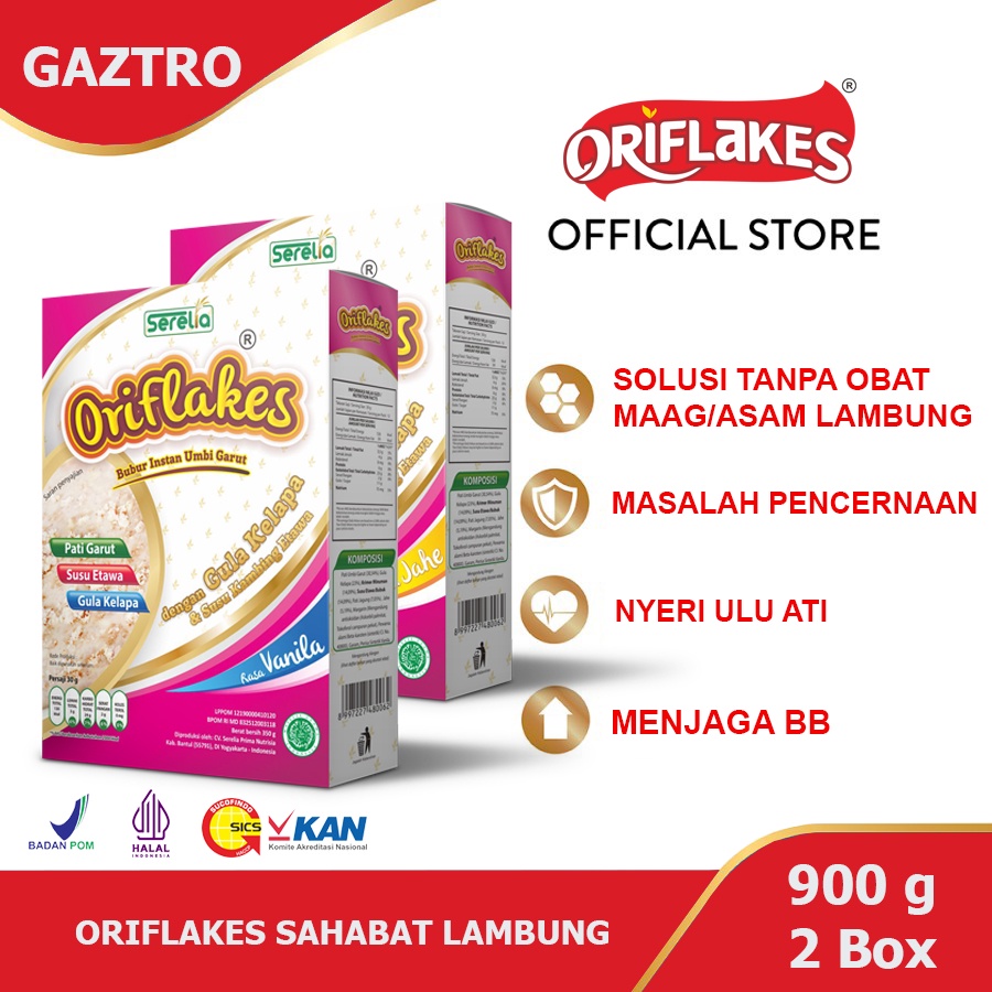 Package 2 Boxes 900 Grams ORIFLAKES umbi Cereal Arroot Solution Ulcer