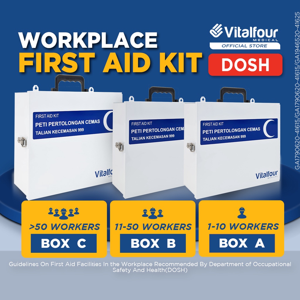 VitalFour DOSH Workplace First Aid Kit By DOSH (BOX A,B,C) | Shopee ...