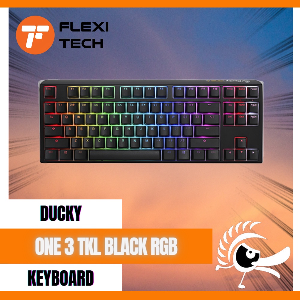 Flexi Tech DUCKY One 3 TKL Black RGB Mechanical Keyboard Cherry MX