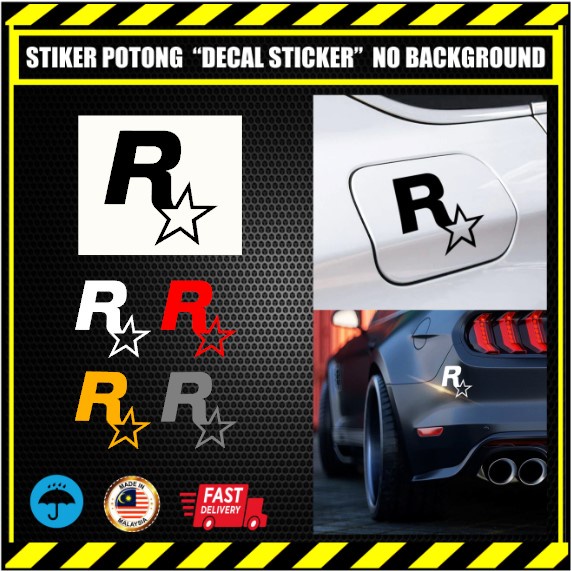 ROCK STAR GTA DECAL STICKER. CAR STICKER. JDM STICKER. GTA LOGO. BUMPER ...