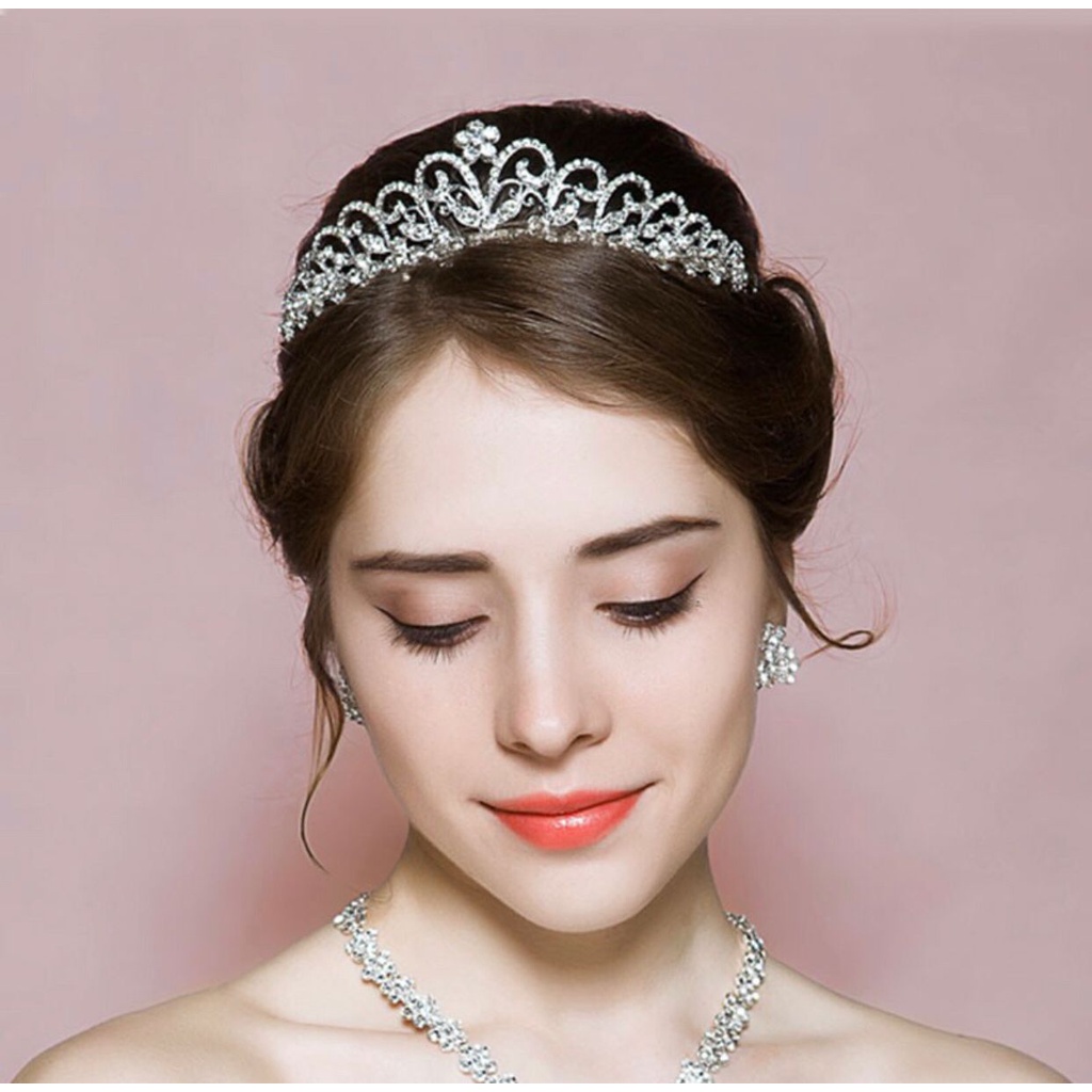 European and American bride crown tiara wedding princess birthday ...