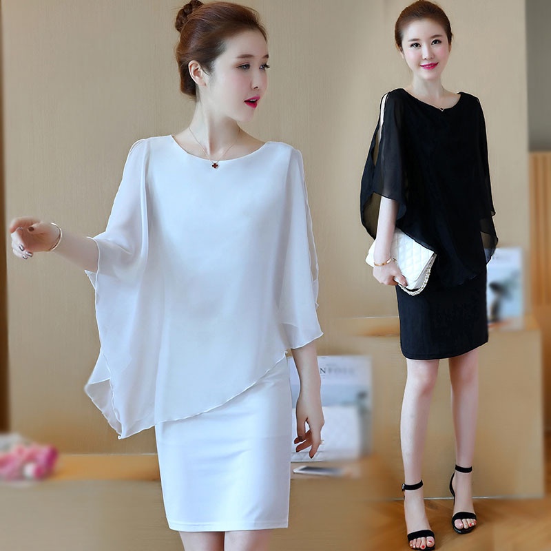 女装连衣裙 ladies dress korean style women dresses New Summer casual dress for Women Short Sleeved A-line Skirt Fake two elegant dresses